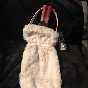 Faux fur wine bag
